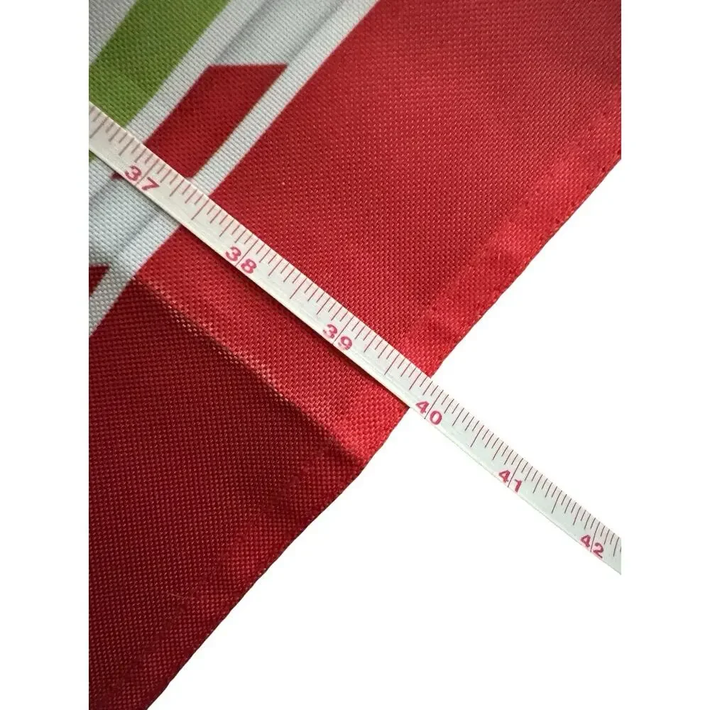 Vintage Christmas Candy Cane Yard Flag Holiday Holly‎ Red Green ~ 40x27 READ